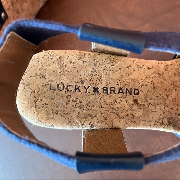 Lucky Brand Marla Blue Cork Wedge Platform Sandals - Picture 9 of 15